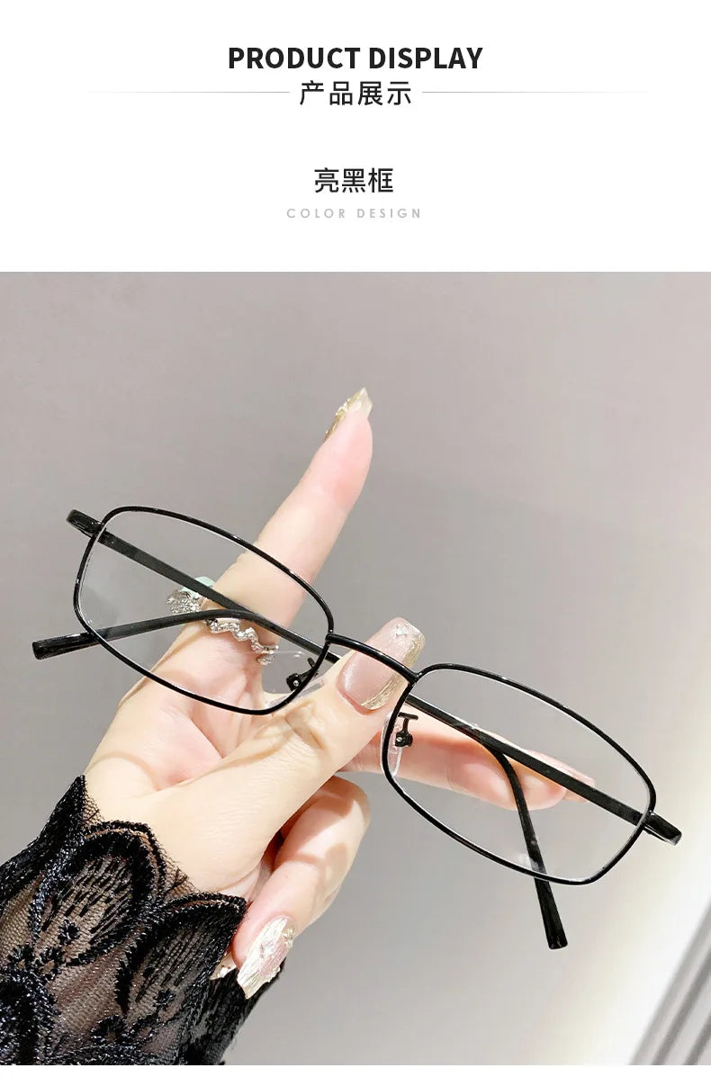 Intelligent Photochromic Myopia Glasses Women Retro Trendy Minus Sight Sunglasses 2 in 1 Farsighted Eyewear Diopter Prescription