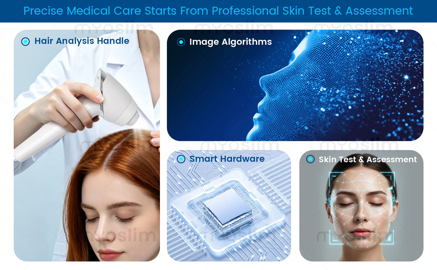 36M HD AI Skin Analyzer Q1pro Face Hair Scalp Detection Machine 8 Spectral Imaging Android 15.6 21.5 inch Custom Report