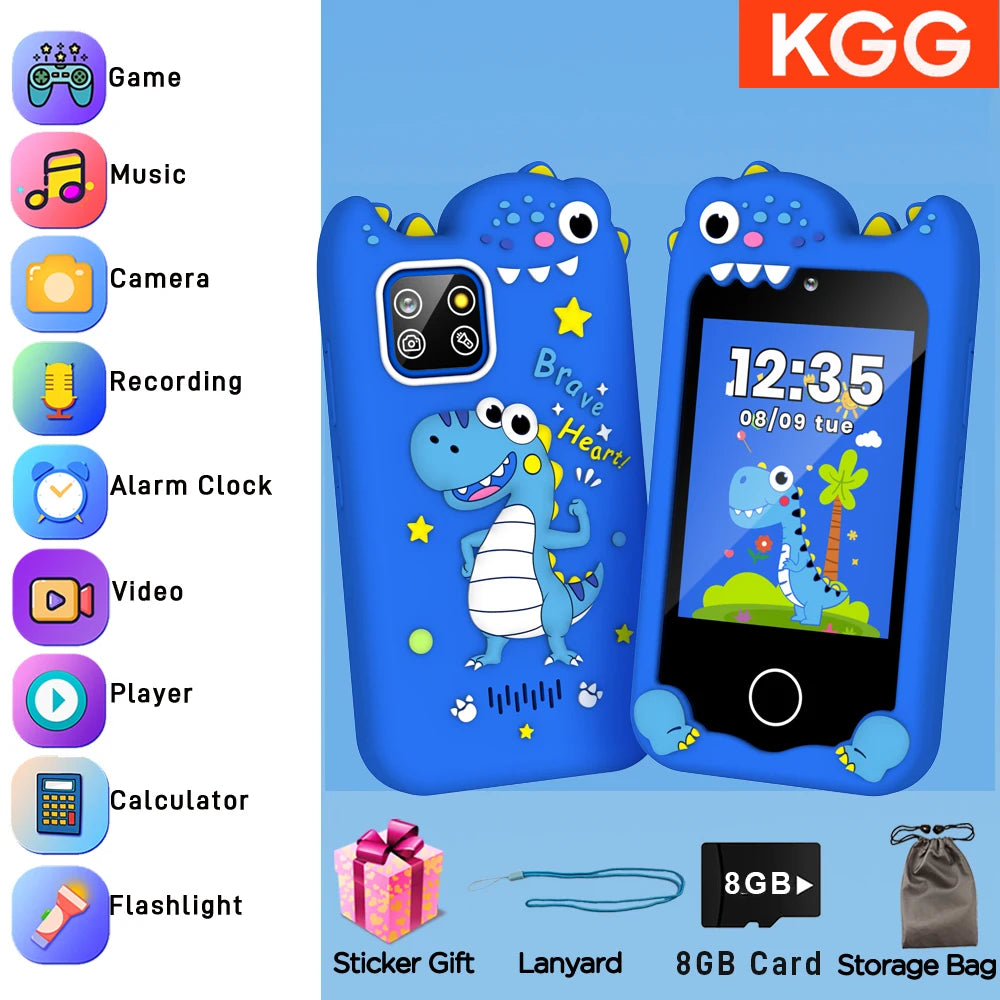 Kids Toy Phone 8GB Video Music Player 28 Games 20 Stories Mini Toy Phone Dual Camera Learning Educational Toys Children Gifts