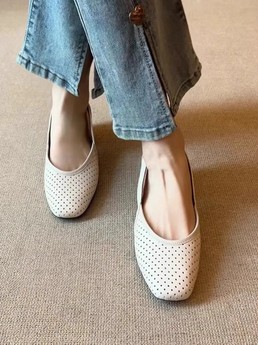 Ladies Shoes 2025 Fashion Shallow Women's High Heels New Slip-on Casual Hot Sale Soft Bottom Best Seller Flat Low Heels Zapatos