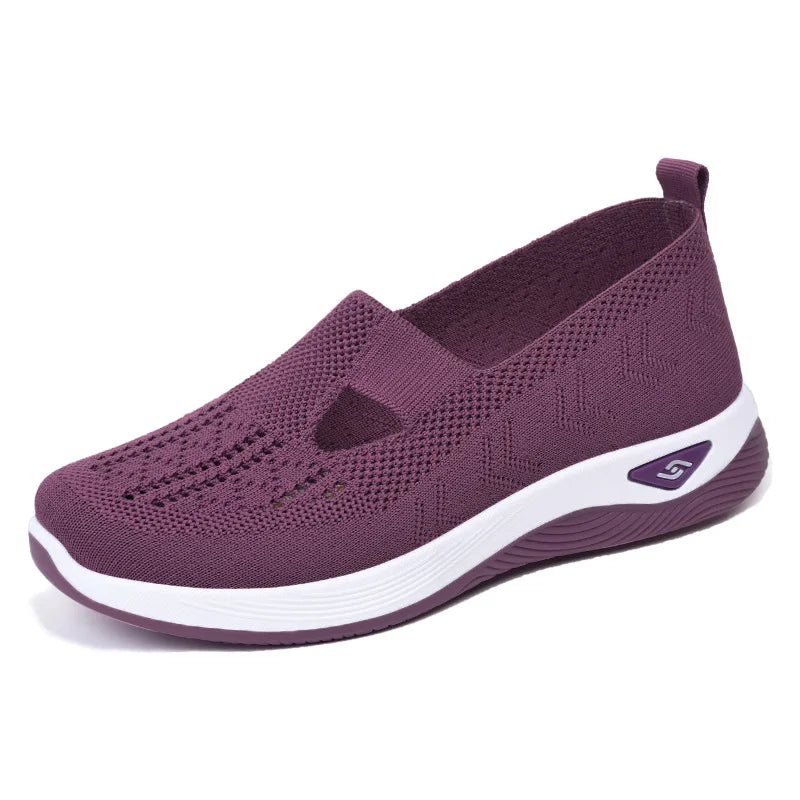 Women's Sneakers Breathable Slip on Walking Shoes Mesh Low Top Ladies Vulcanized shoes Soft Sole Lightweight Casual Shoes