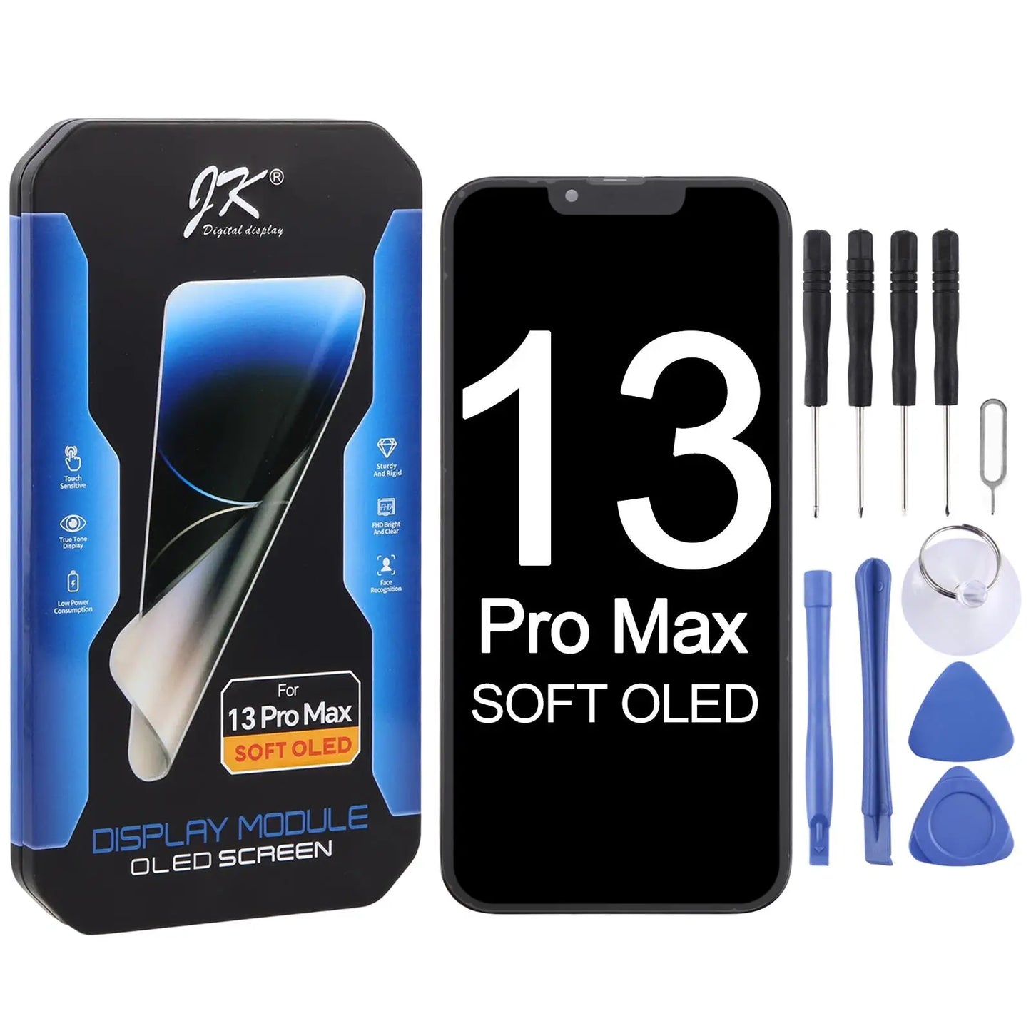 JK SOFT and Hard OLED Screen LCD Display Replacement iPhone 12 13 14 15 16 16e 17 Pro Max