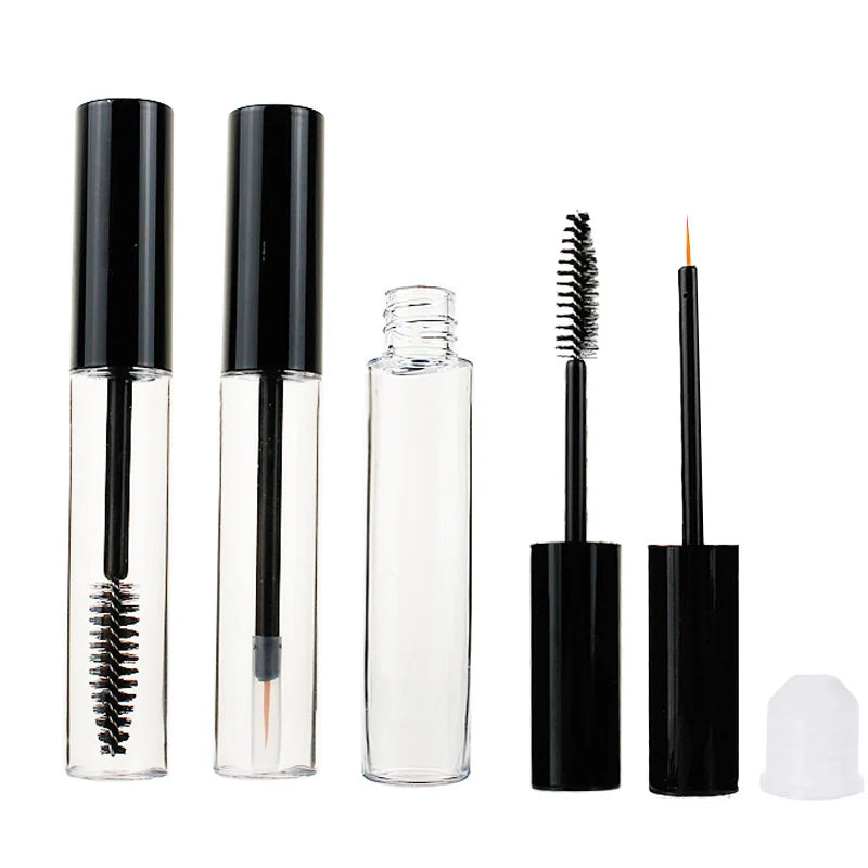 30-100sets 10ml Empty Mascara Tube Eyelash Cream Vial Liquid Bottle Portable Cosmetic Container with Black Cap Refillable Bottle
