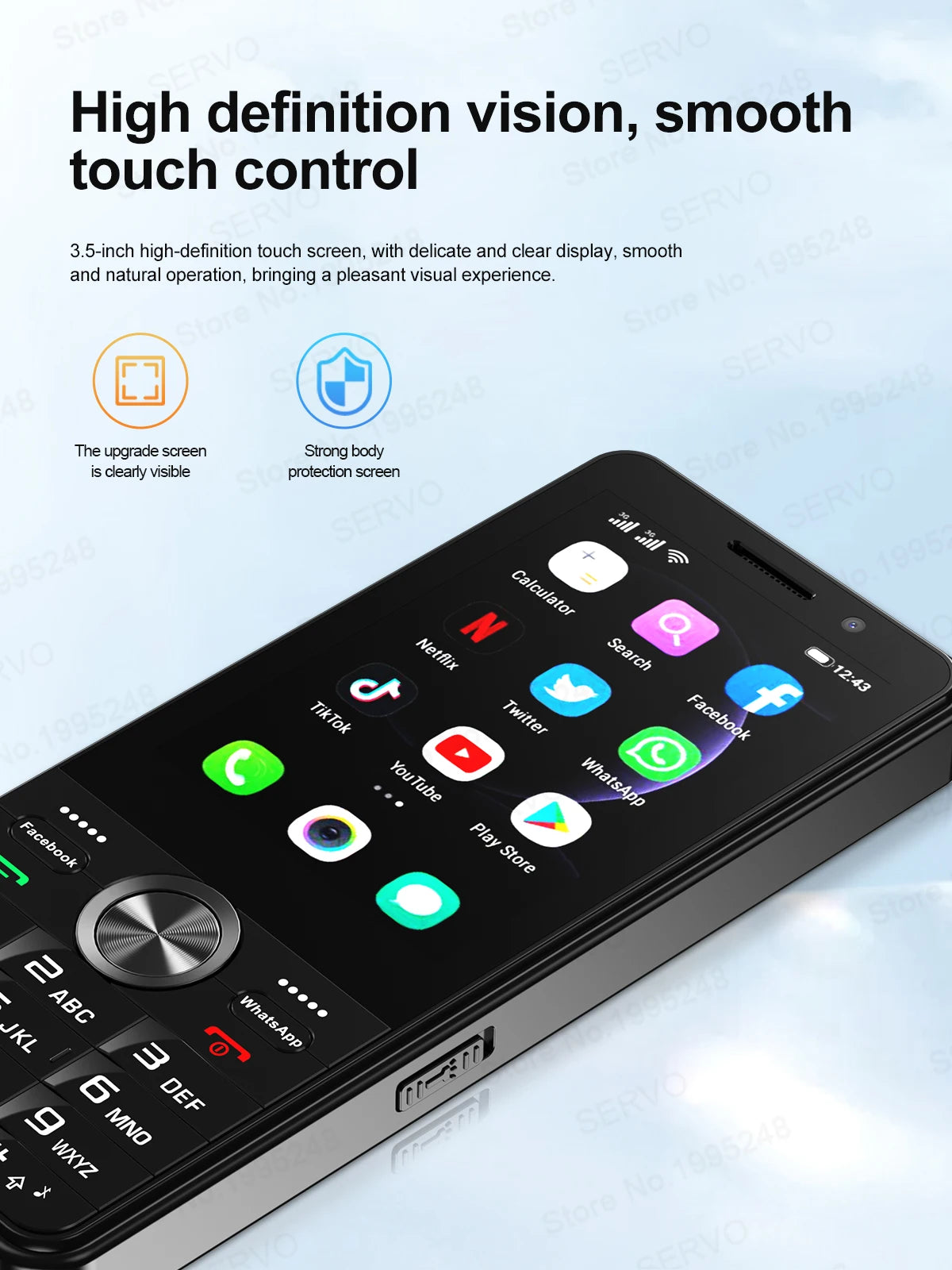 2025 New 4G Network Android Smart Phone 3.5" Screen 2 SIM Dual Camera Android 8.1 2+16GB WIFI GPS Play Store Mobile Phone Type-C