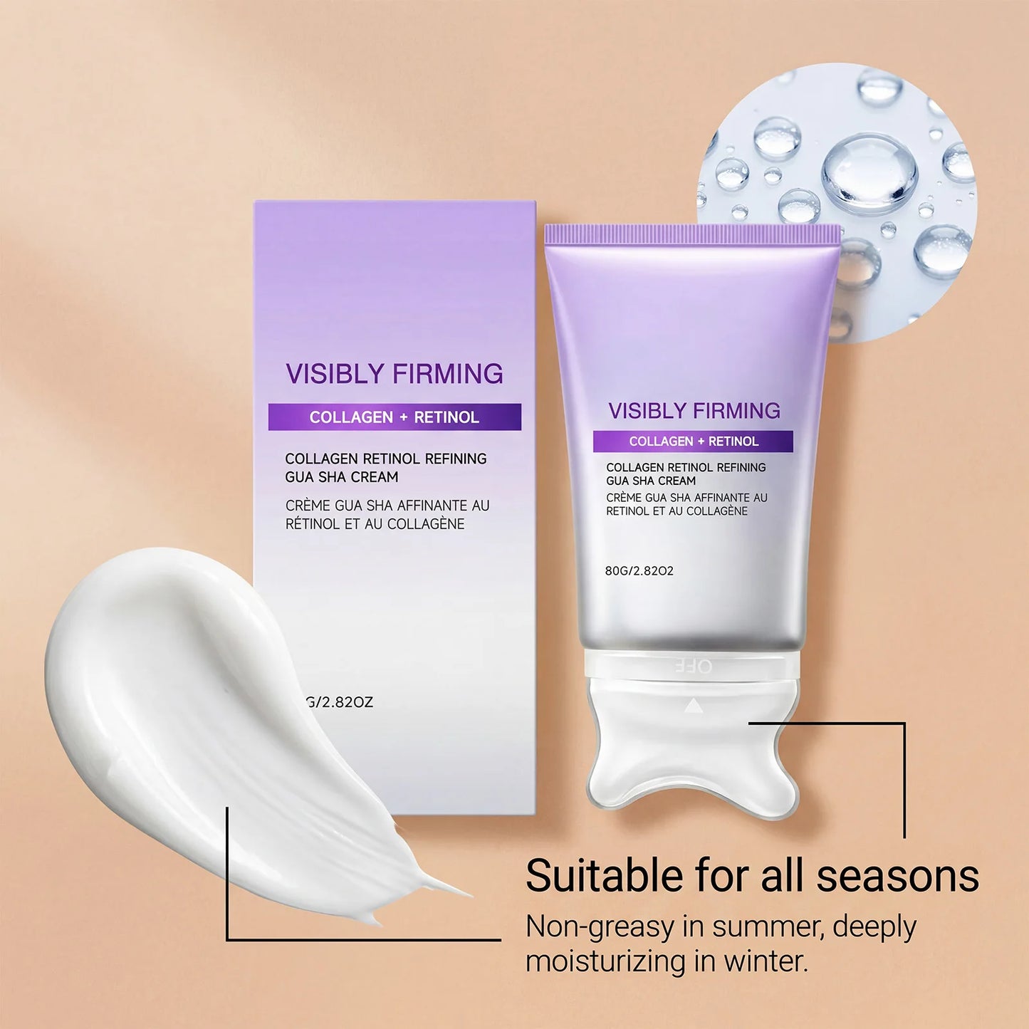 Instant Lifting Face Cream Sculpting Contour Gua Sha Cream Retinol Collagen Lift Sagging Skin Face Cheek Neck Scraping Therapy