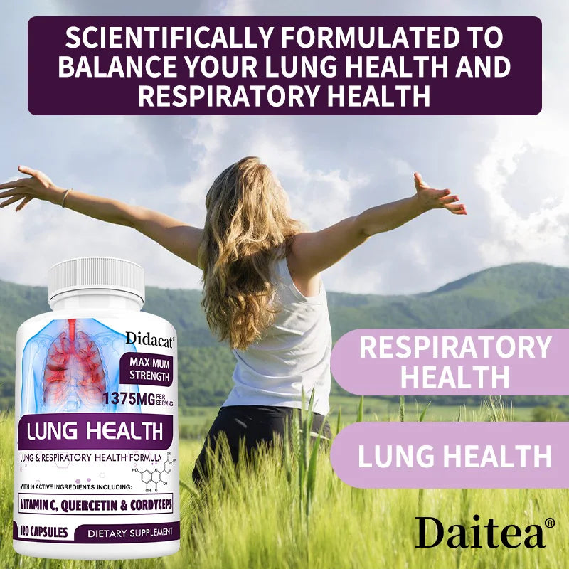 Lung Detox & Cleanse - Supports Bronchial and Respiratory Health, Relieves Breathlessness, Boosts Immunity - 120 Capsules