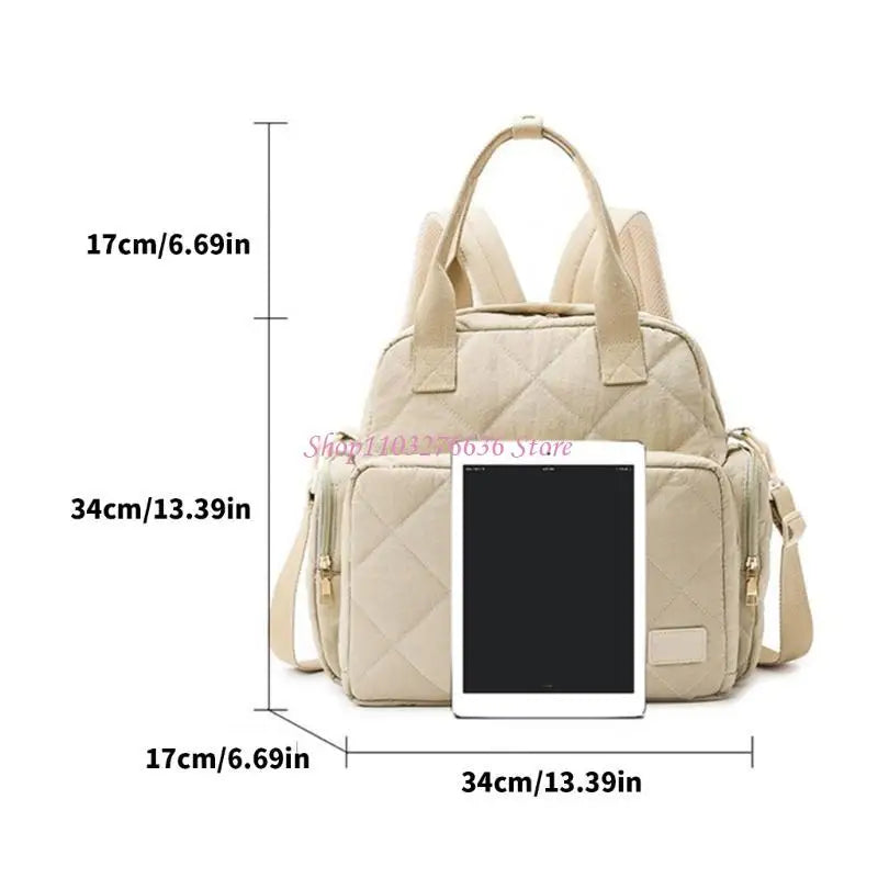 R6FD Diaper Bag Splashproof Wear Resistant Bag Handbag Large Capacity Mom Bag Travel Bag for Women Shoulder Bags Backpack