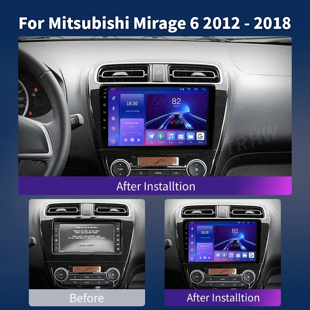 Car Radio Multimidia For MITSUBISHI Mirage Spacestar Attrage 2012-2018 GPS Navigation Carplay 2din