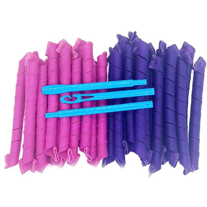 Heatless Hair Curlers Set Create Bouncy Spiral Curls Without Heat Damage Safe Easy To Use Hooks For Effortless Styling Kit