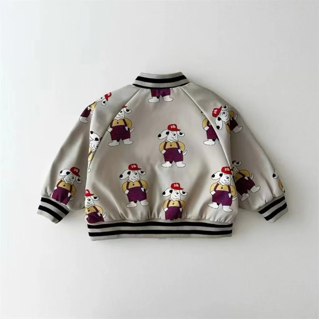 2025 Autumn New Baby Long Sleeve Coat Fashion Kids Boys Baseball Uniform Cotton Girls Casual Reversible Jacket Children Clothes