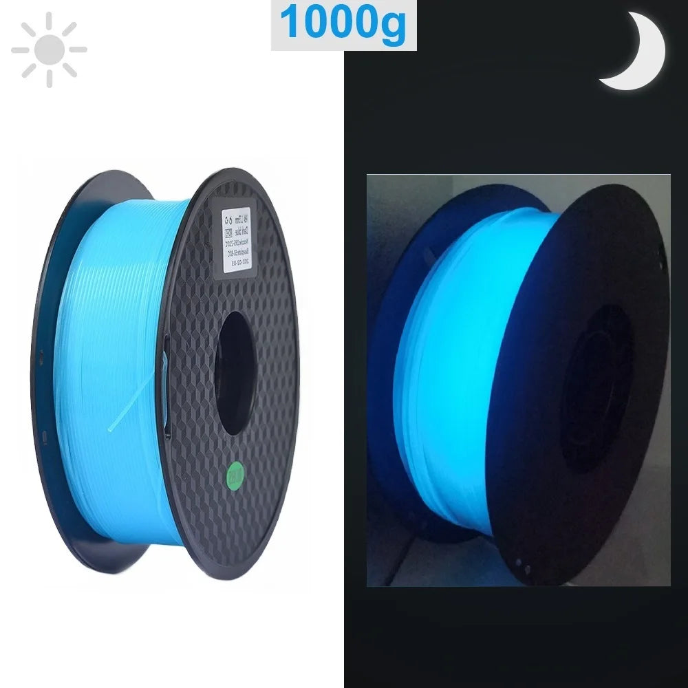 3D Printer Filament Glow In The Dark PLA 1.75mm 1kg 250g Luminous Filament PLA Blue Green Plastic Material Clear For FDM Printer