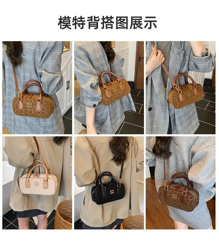 Women's Square Leather Satchel Handbag | Tote Shoulder Crossbody Purse & Diaper Bag