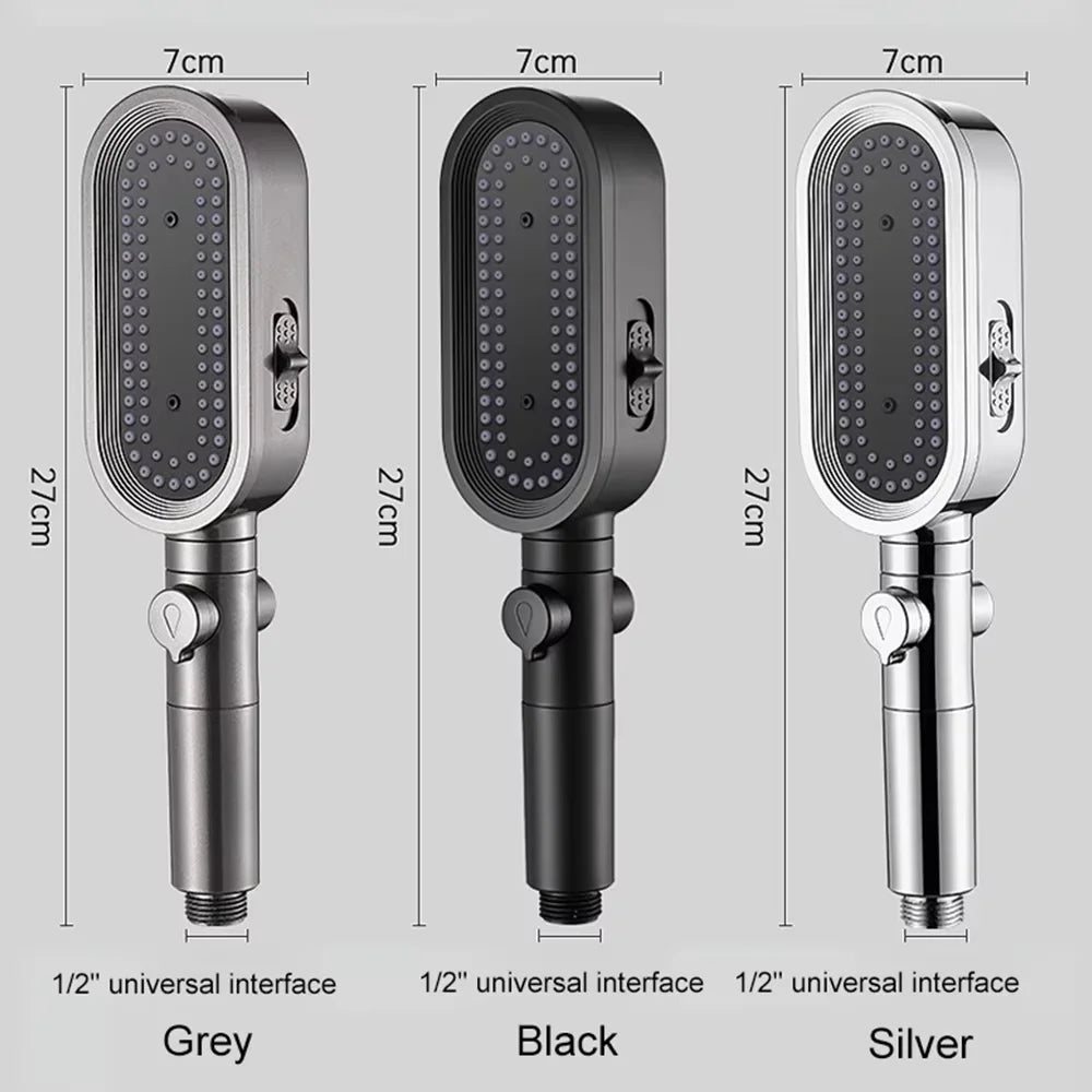 3 In 1 High Pressure Shower Head With Filter Handheld Adjustable Button Bathroom Shower Head Water Saving Bathroom Accessories
