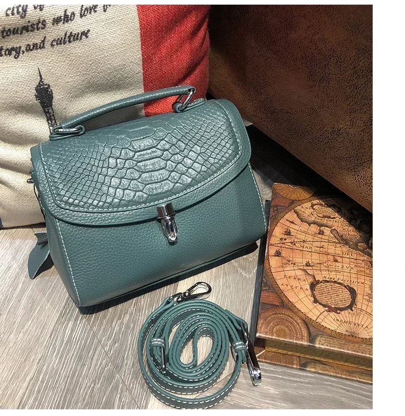 women's mini handbag Ladies' luxury crossbody bag fashionable crocodile pattern design women's genuine leather crossbody bag