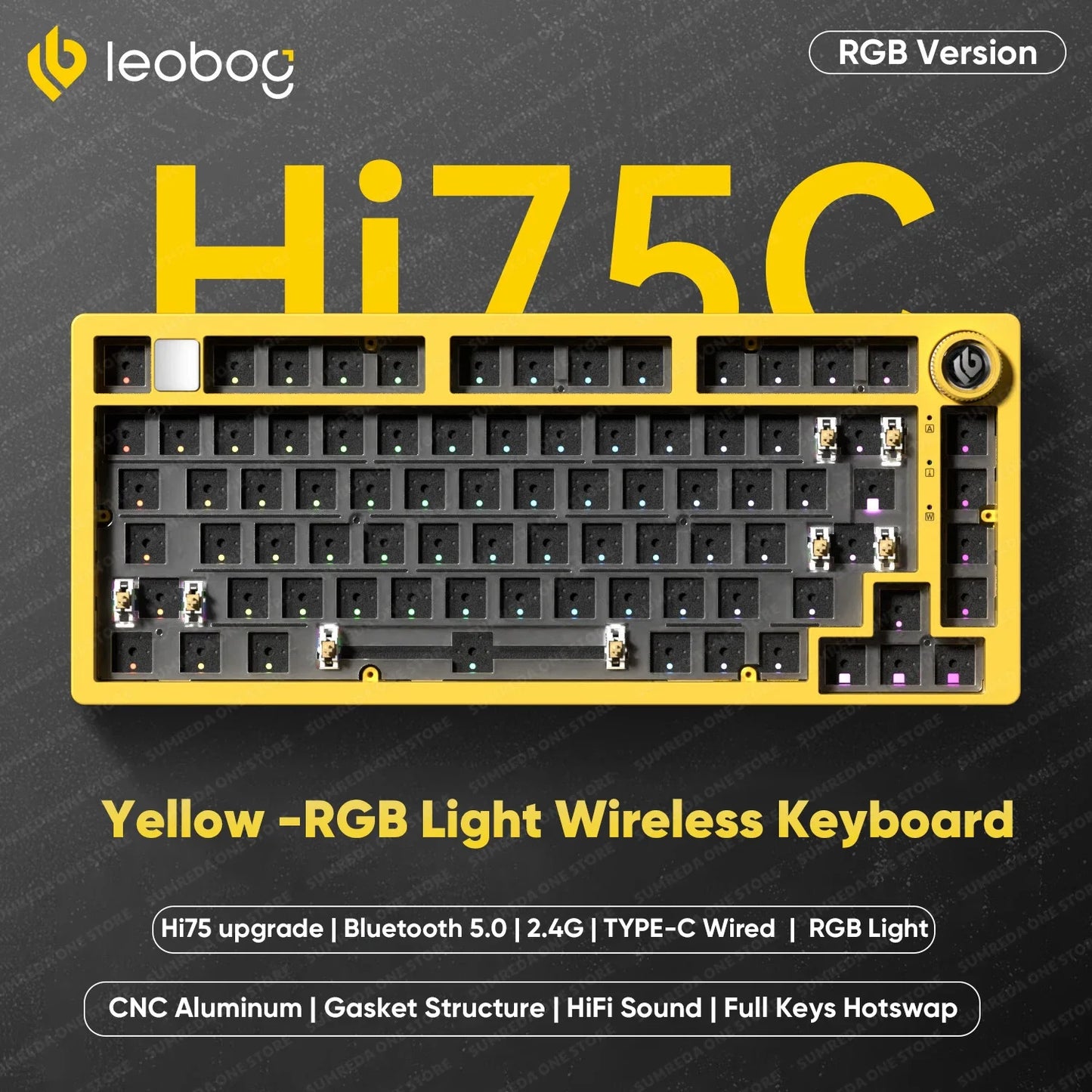 Leobog Hi75C Hi75 Hi75C Pro Aluminum Wireless Custom Mechanical Keyboard Kit Gaming Bluetooth 2.4G Wired Hotswap Gamer Keyboard