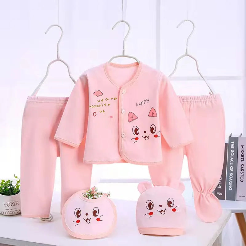 5PCS Newborn Girl Clothes Set New Born Going Home Clothes 0 3 Months Baby Clothing New Born Cotton Underwear Set