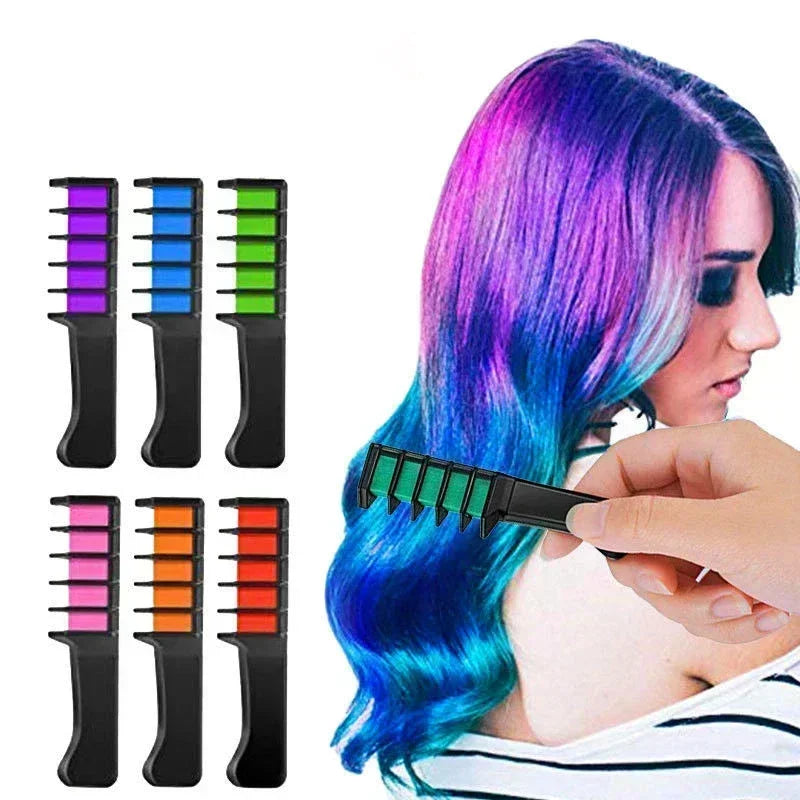 6/1pcs Hair Dye Comb Mascara Design Crayons For Hair Coloring Chalk Temporary Dye Pencil Mini Disposable Gifts Kids Hair Dyes