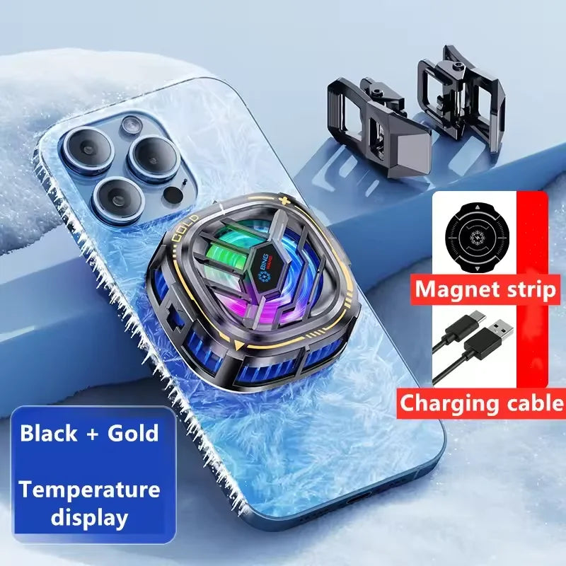 New X76A Magnetic Display Phones Cooler Back-Clip 2 in 1 Game Cooler Semiconductor Fast Phone Cooling Fan for IOS Android Phone