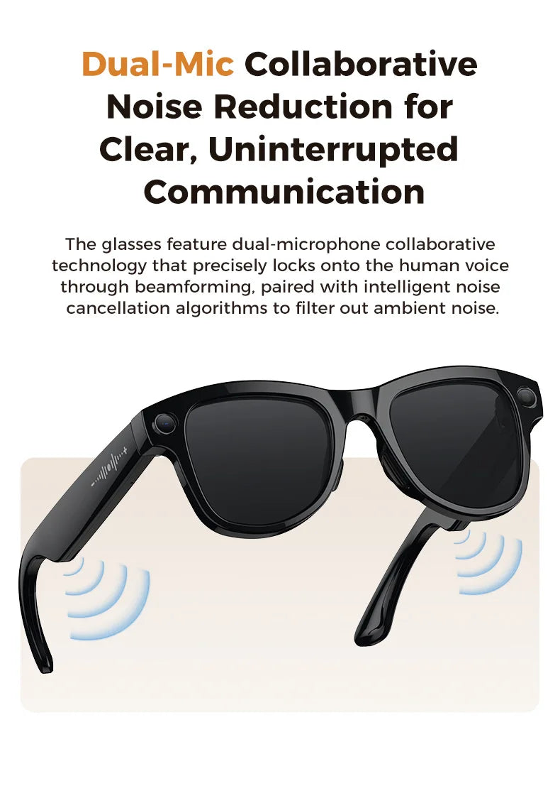 AI Smart Glasses M02Ultra with Charging Case - 800MP Camera, Object Recognition, Translation, WiFi, Navigation, Recording