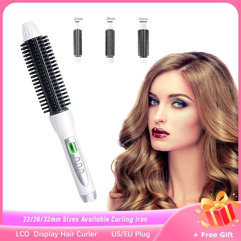 Hair Curler Hot Brush Hair Straightening Eectric Brush Curling Iron LCD Display Hair Styling Hair Styling Appliances 22/26/32mm
