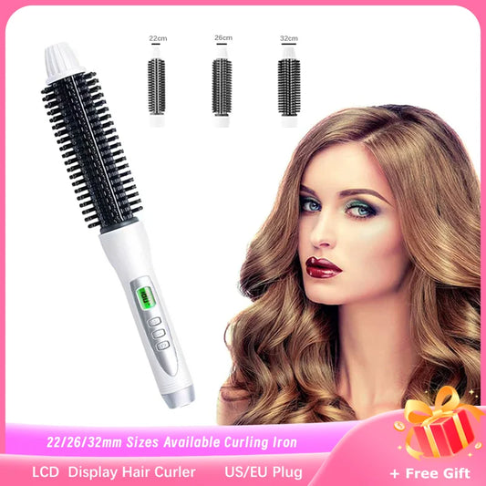 Hair Curler Hot Brush Hair Straightening Eectric Brush Curling Iron LCD Display Hair Styling Hair Styling Appliances 22/26/32mm