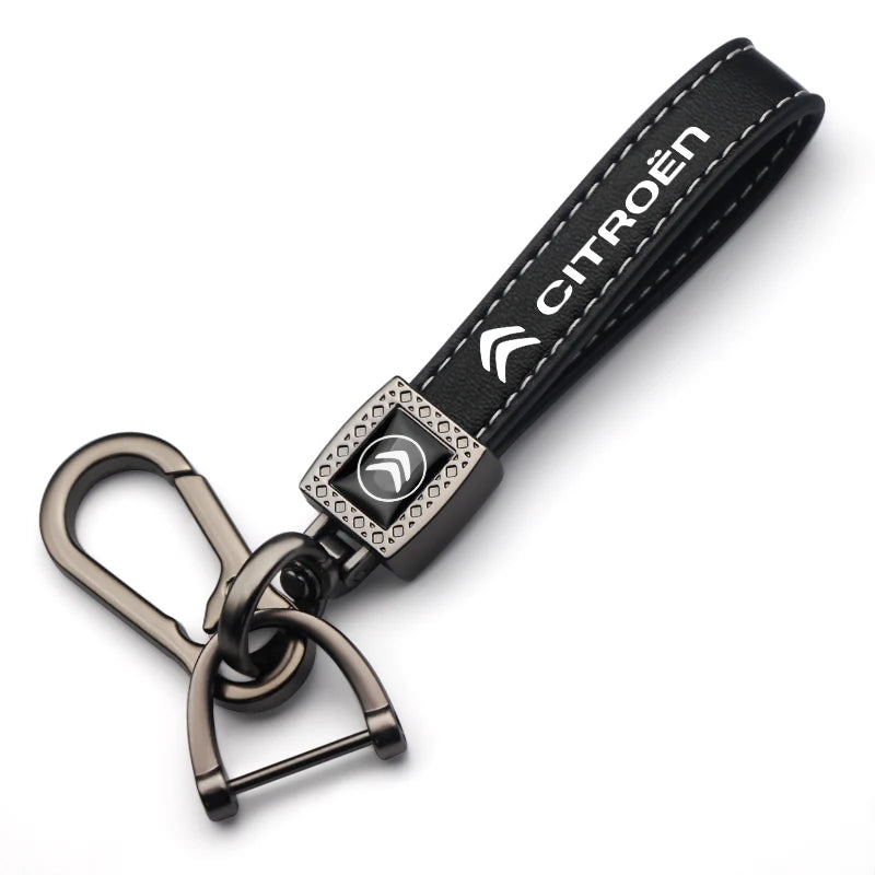 Alloy Leather Car Key Rings Holder Lanyard for Citroen DS C3 C4 Picasso Aircross C5 Aircross Elysee Berlingo Xsara Accessories
