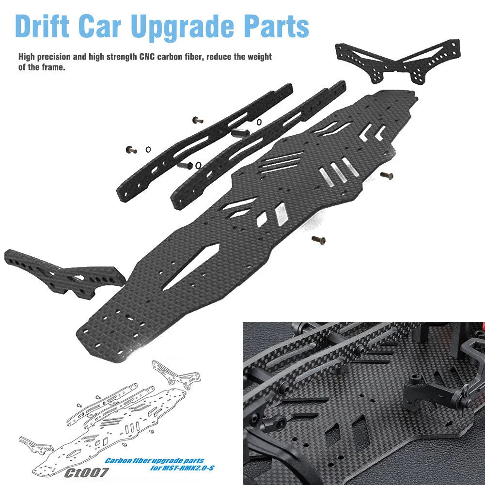 1:10 Drift Car Carbon Fiber Chassis Upgrade Kit for MST RMX 2.0S