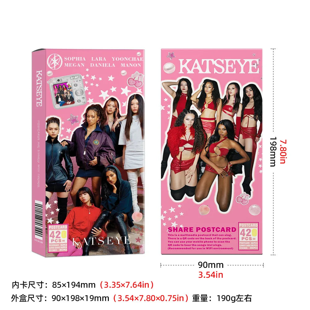 KPOP Korean Girl Group KATSEYE Greeting Cards, Celebrity Messages, Blessing Cards, 420 Audio Sharing Postcards LOMO Cards, Gifts