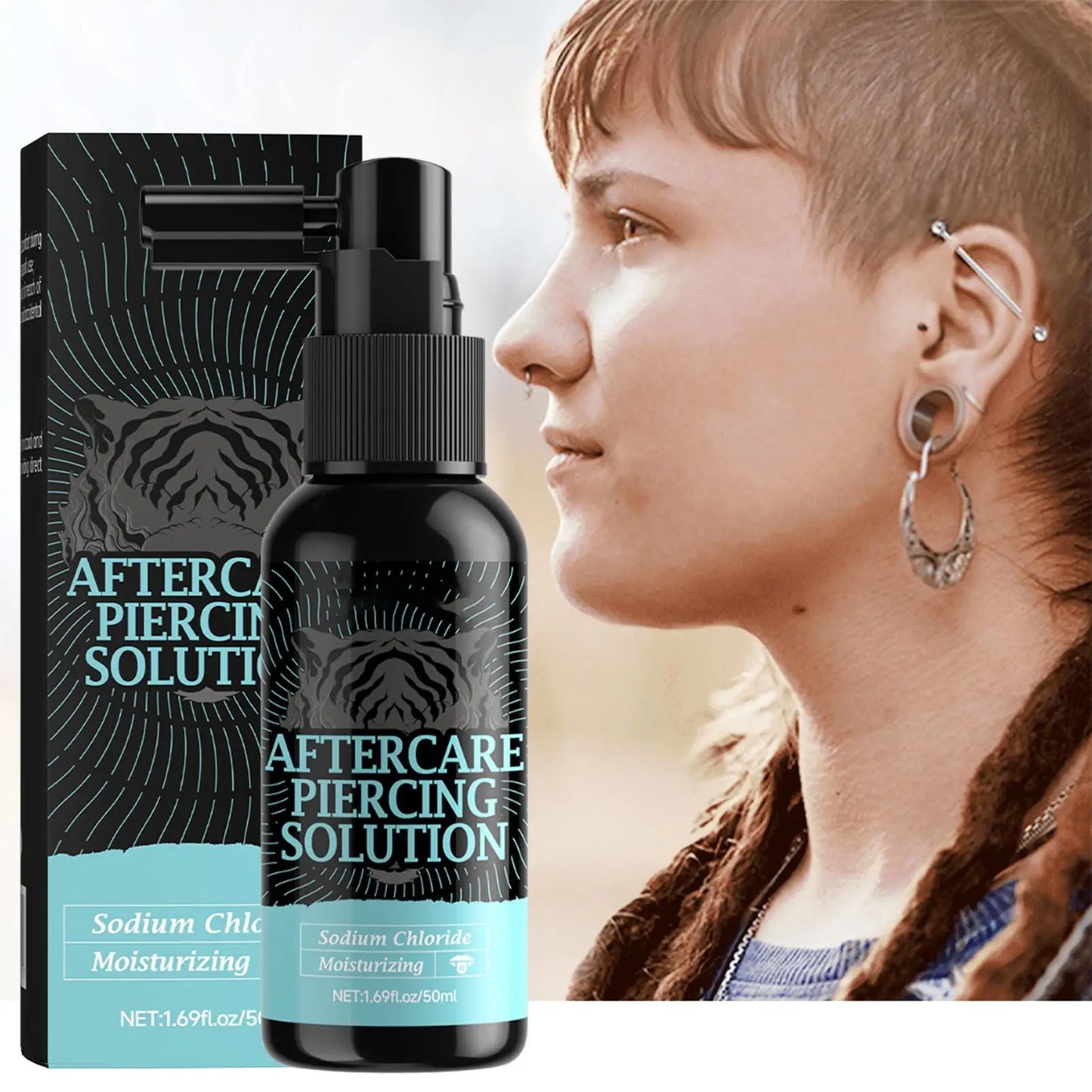 50ml Piercing After Care Solution Gentle Safe Mist Piercing Spray Aftercare For Adults Men Women Friends Daily Home Indoor