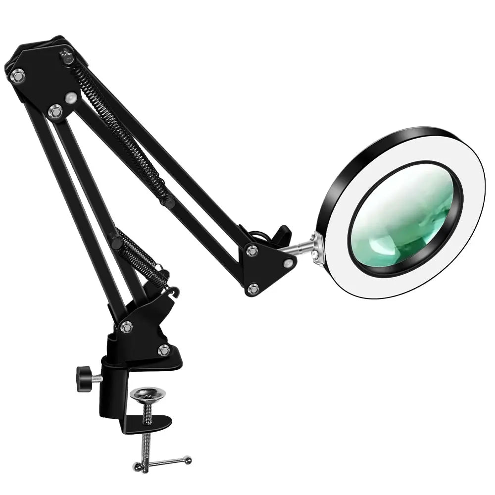USB Powered Magnifier Desk Lamp 8X/10X Magnification 72 LED 3 Color Temperature Modes for Soldering Watch Repair and Beauty Care