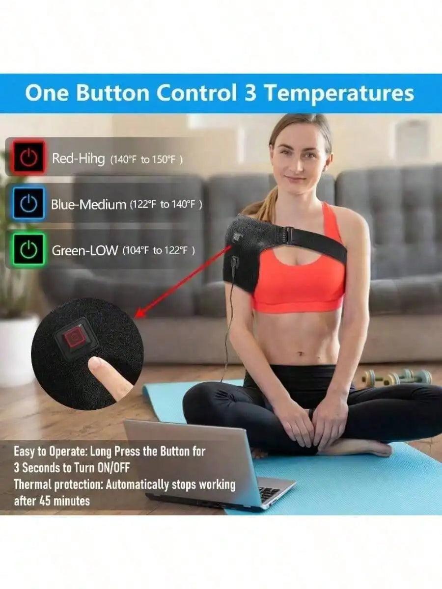 2026 USBElectric Heating Shoulder Massage Heated Back Shoulder Brace Adjustable Heating Shoulder Massage Arm Muscle Relaxation