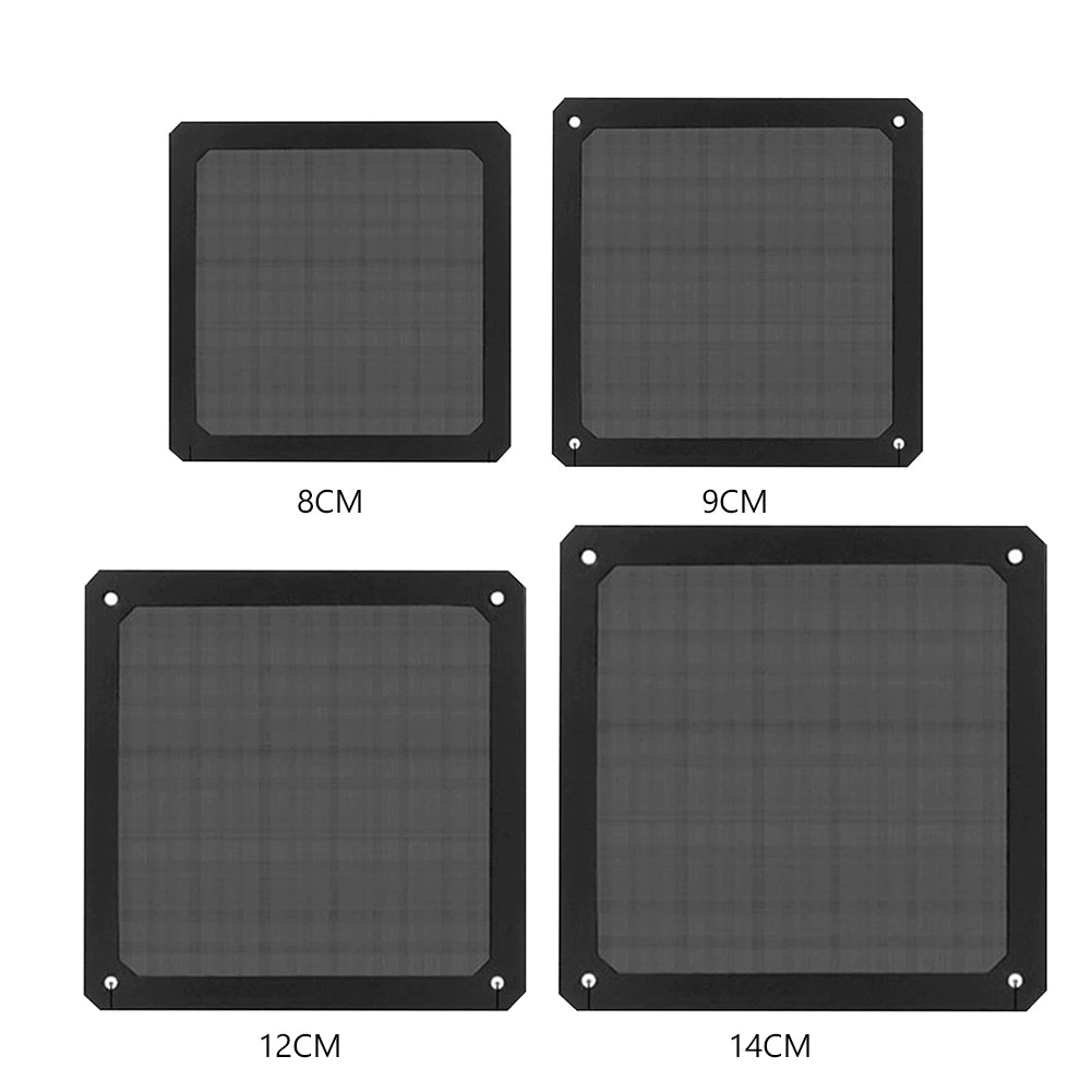 1-5PCS PC Case Filter Net 8/9/12/14cm Magnetic Frame Dust Filter Dustproof Mesh Cover Net Guard with Hole Computer Accessories