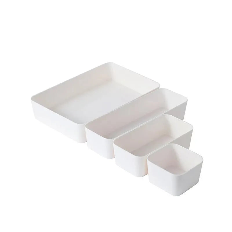Partition Storage Box Set Drawer Storage Box Built-in Desk Organizer Student Desktop Miscellaneous Items Cosmetics Stationery