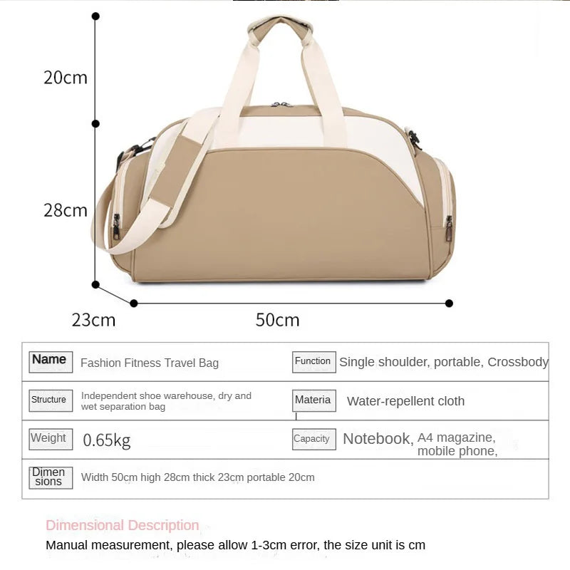 Fitness Bag Custom Logo Dry Wet Separation Travel Bag Personalized Sports Bag DIY Name Gym Bag
