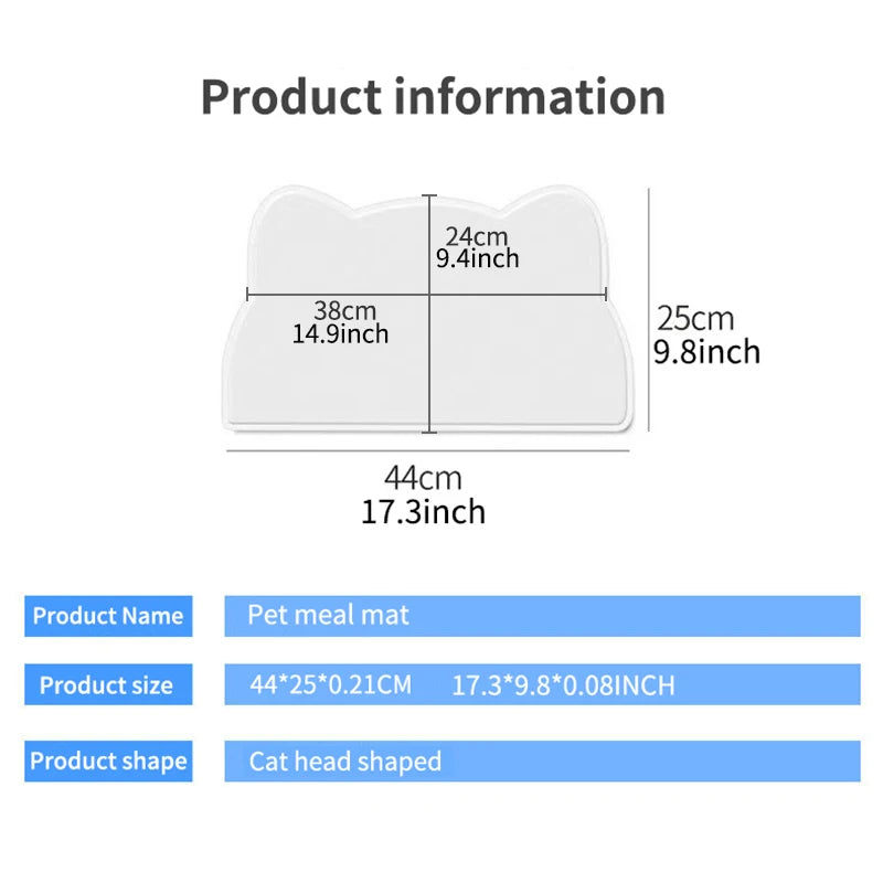 1pc, Pet Placemats, Cat Silicone Placemats for Feeding, Easy to Clean, Anti-Slip, Raised Edges, Suitable for Both Cats and Dogs