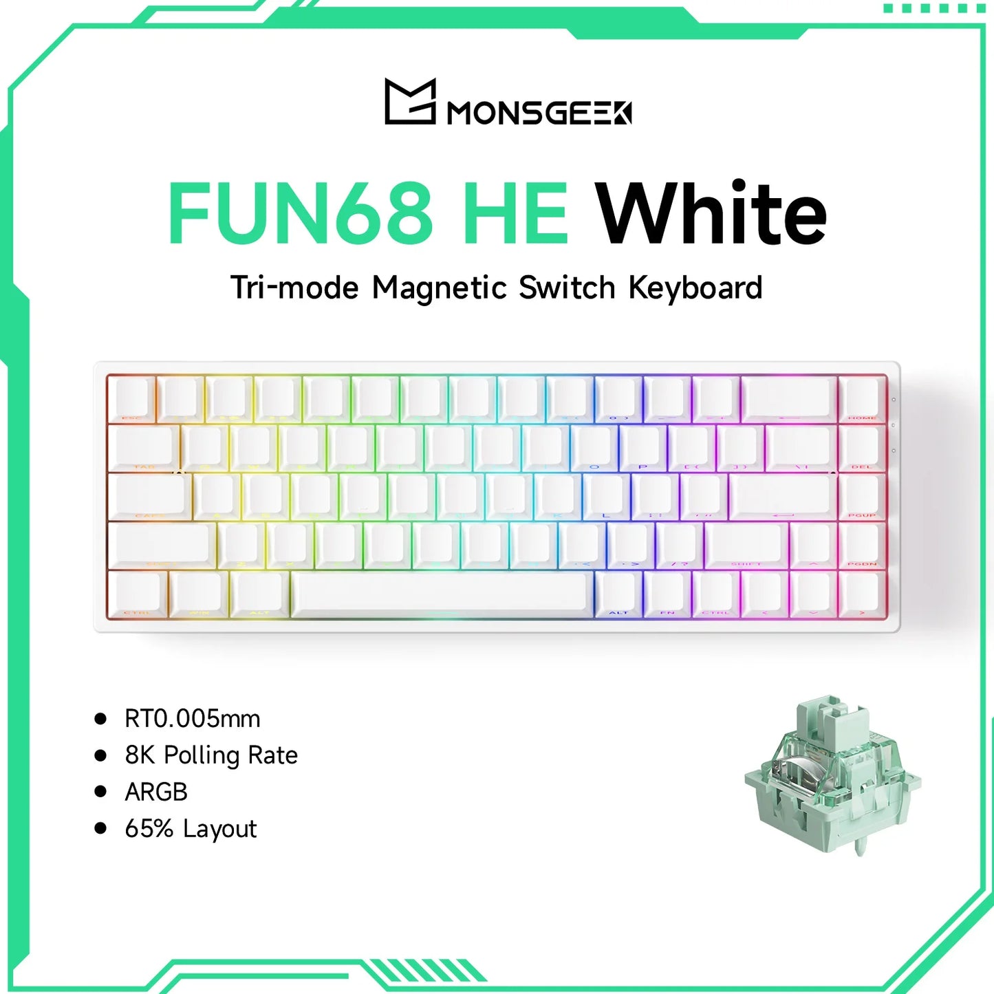 Akko MonsGeek FUN68 FUN60 PRO&MAX  HE Magnetic Keyboard 60% 65%Gaming Keyboards Rapid Trigger 8K Custom Keyboard Gamer Esports