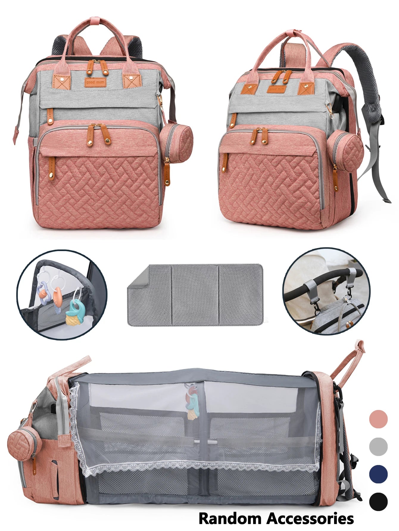 Baby Diaper Bag Backpack, Baby Bags for Boys Girls, Diaper Backpack Bag with a Changing Station, Large Travel Back Pack
