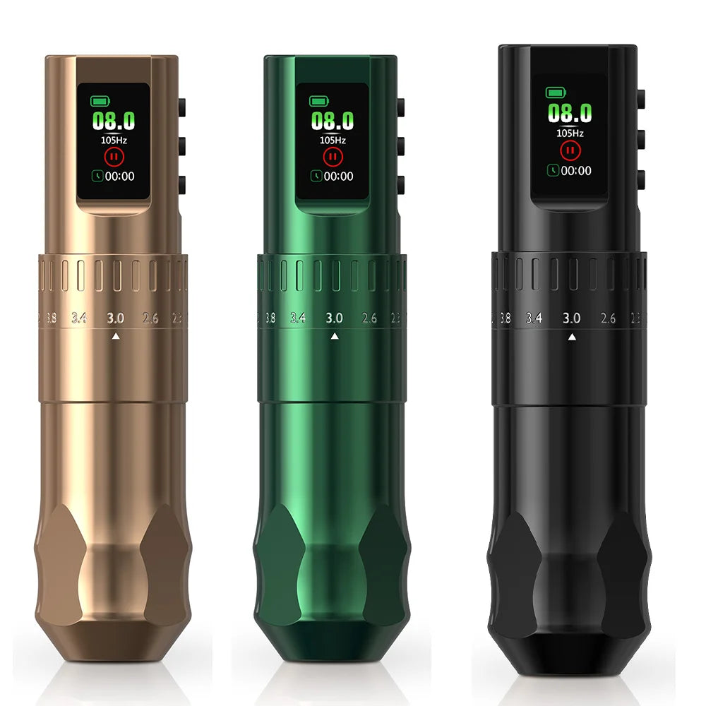 T-Rex D4 Wireless Tattoo Pen Complete Kit 2.0-4.2mm Adjustable Stroke Dot Work Mode 1600mAh Battery Full Tattoo Supplies Set