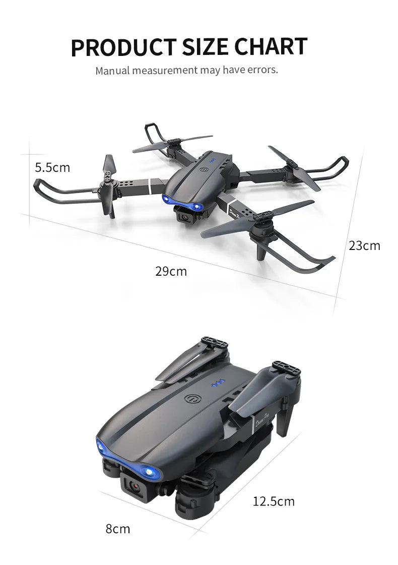 E99 PRO Drone Screen Control Aerial Drone High Definition Dual Camera Remote Control Aircraft, Folding Quadcopter Kid Gift