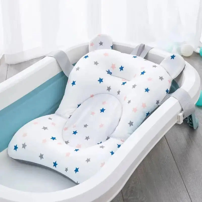 Baby Shower Bath Tub Pad Non-Slip Newborn Bathtub Mat Safety Nursing Foldable Support Comfort Body Cushion Mat Pillow Cartoon