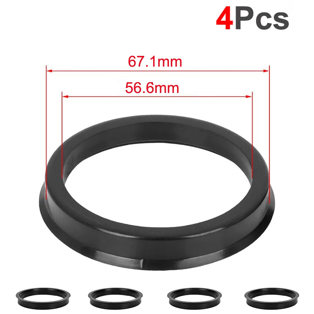 AUTCOAT 4Pcs/Set Automotive Car Plastic Wheel Hub Centric Rings Center Hubrings Bore 73.1-57.1 66.6-57.1
