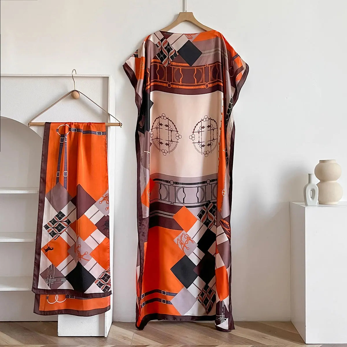 Summer Beach New Fashion African Dresses For Women Elegant Printed Muslim Lady Long Hijab Kaftan Dress Oversize Kuwait Abaya