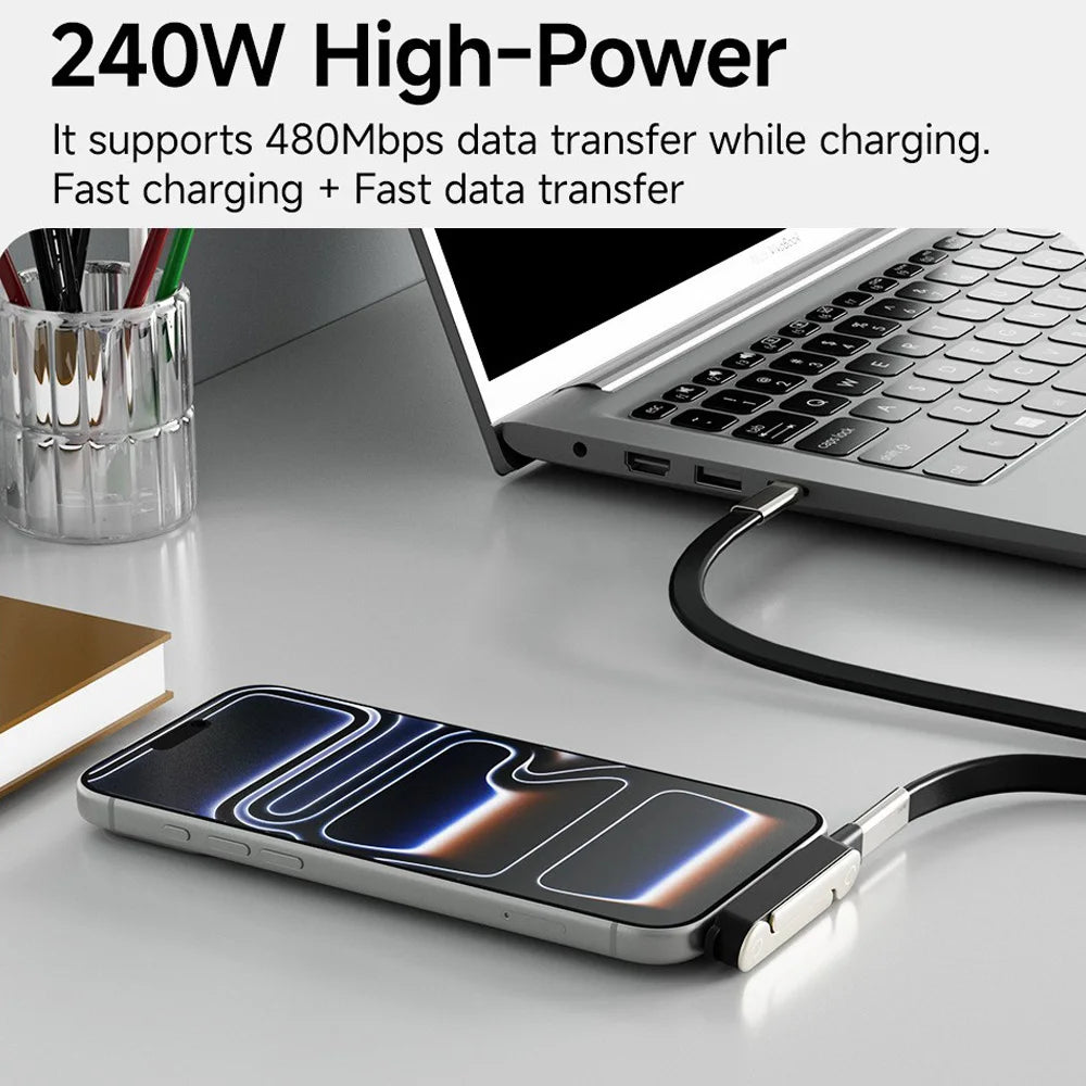 240W Fast Charging Bracket Adapter Portable Type C Male To Type C Female Converter With Foldable Phone Stand for iphone 15 16 17