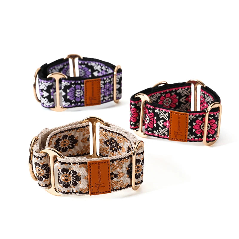 Chinese Ethnic Style Martingale Dog Collar Hens / Greyhound Collar/ Lggy Collar/ Lurcher Collar/ Whippet Collar/ Galgo Collar