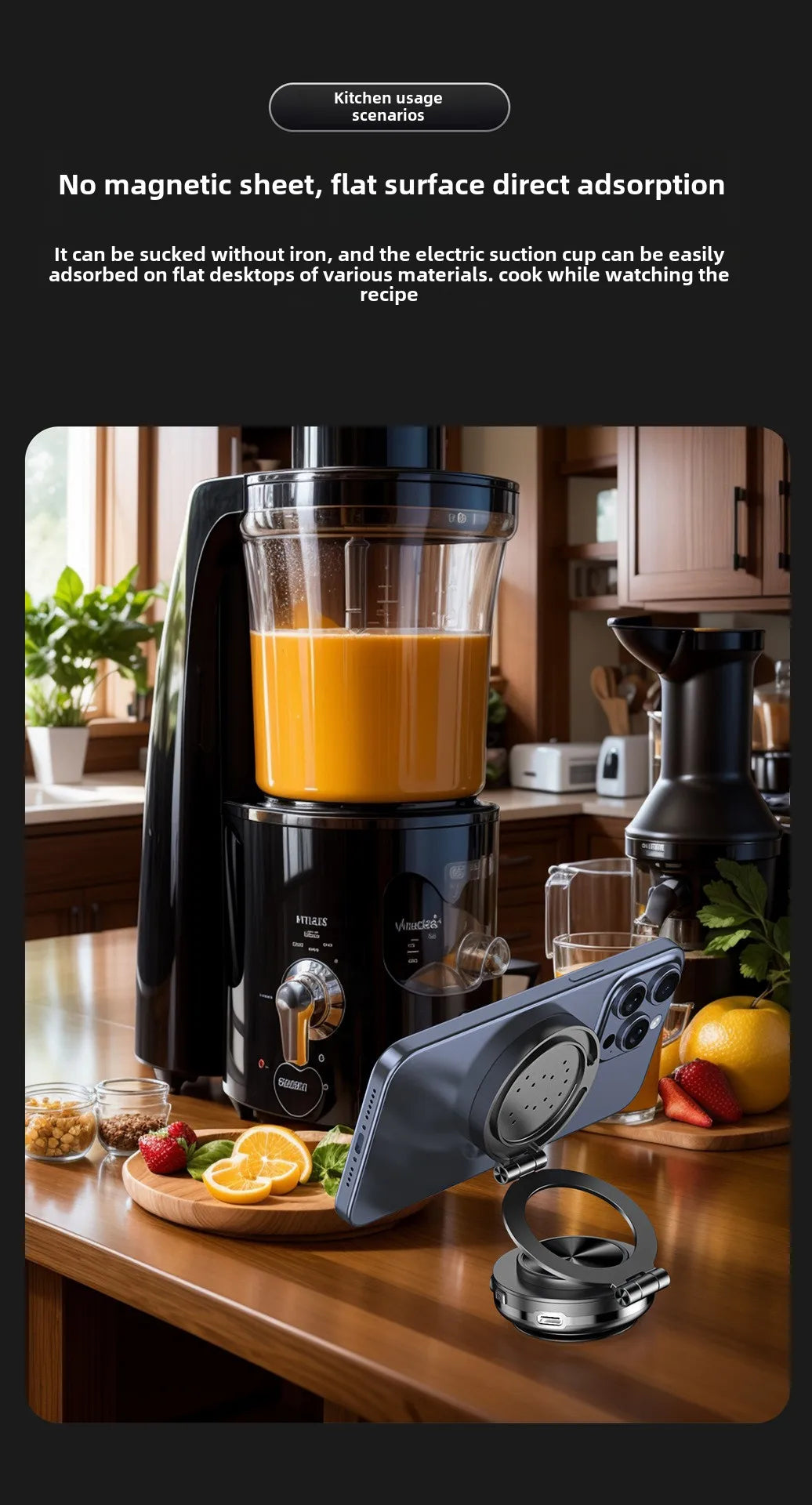 15W Wireless Charger  Double Sides Phone Holder Magnetic Vacuum Adsorption Bracket Foldable GPS Stand Electric Sucker Cup Suppor