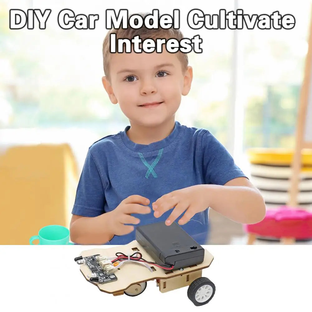 Teaching Demonstration Toy Physical Car Model Science DIY Creative Hands-on Ability Wood Following Car Physical Toys School