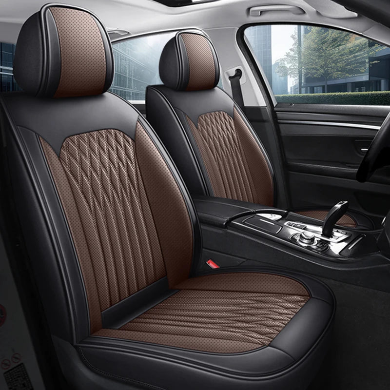 Single Front Car Seat Cover, Full-Wrap Design, Breathable Perforated PU Leather, Universal Fit for Most Sedans, Trucks & SUVs