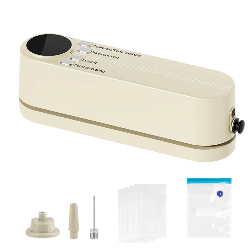 Vacuum Sealer Plastic Bags Packaging Machine USB Rechargeable Portable Mini Food Bag Sealing External Suction Heat Vacuum Sealer