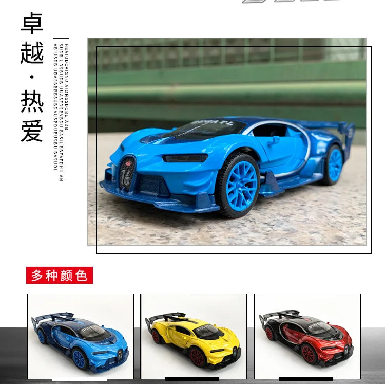 1：32 Bugatti Vision Gt Metal Alloy Car Model Diecast & Toy Vehicles Car Model High Simulation Miniature Scale Childrens Toy Gift