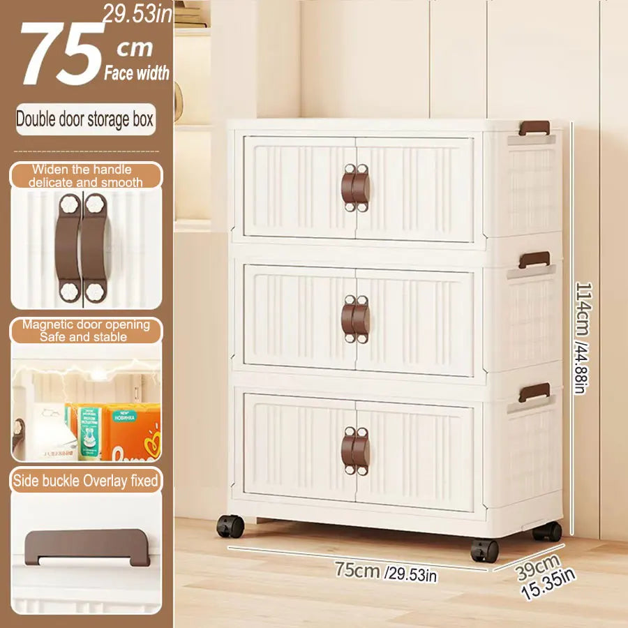 Large Capacity Folding Storage Cabinet - Dustproof Wardrobe Closet Organizer Easy Install
